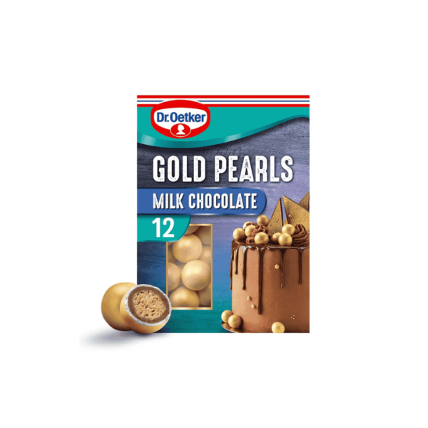 Dr Oetker 12 Milk Chocolate Gold Pearls 36g