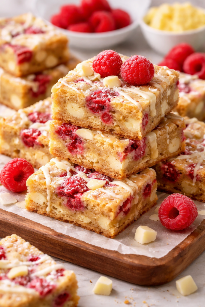 Decadent White Chocolate Raspberry Blondies Recipe